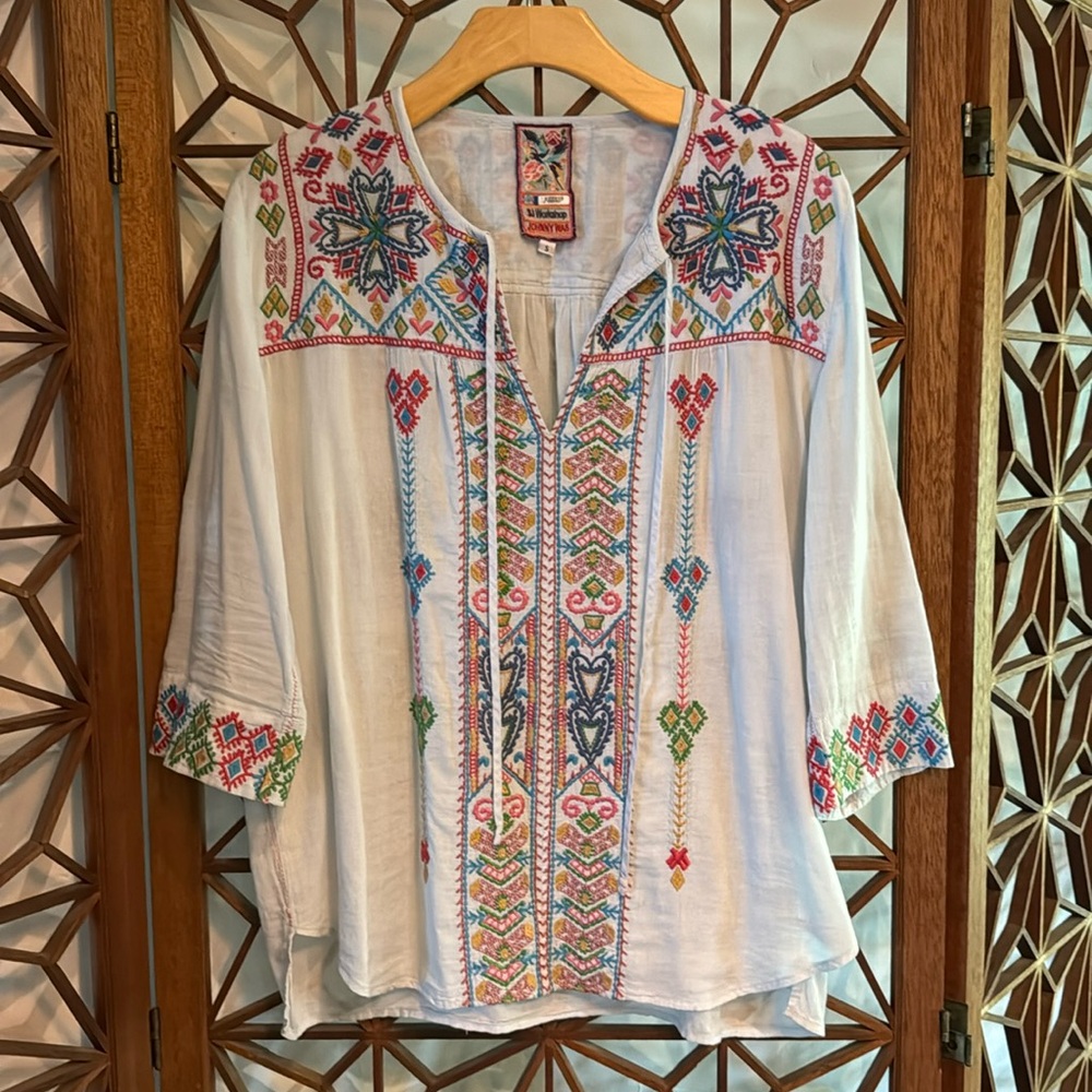 3J Workshop Johnny Was Embroidered Top